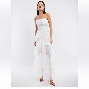 BCBGMaxAzria White Layered Wedding Dress